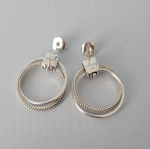 LAGOS Sterling Silver Dual Circle Drop Earrings - Picture 3 of 5